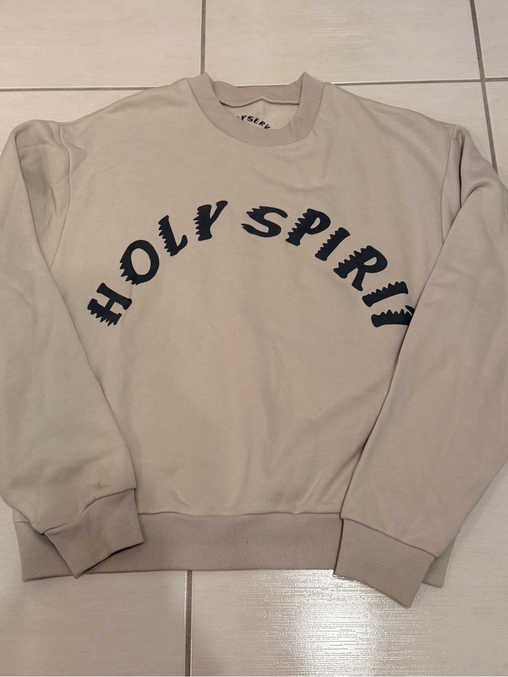 HOLY SPIRIT Graphic Crewneck Sweatshirt - Beige Sunday Service